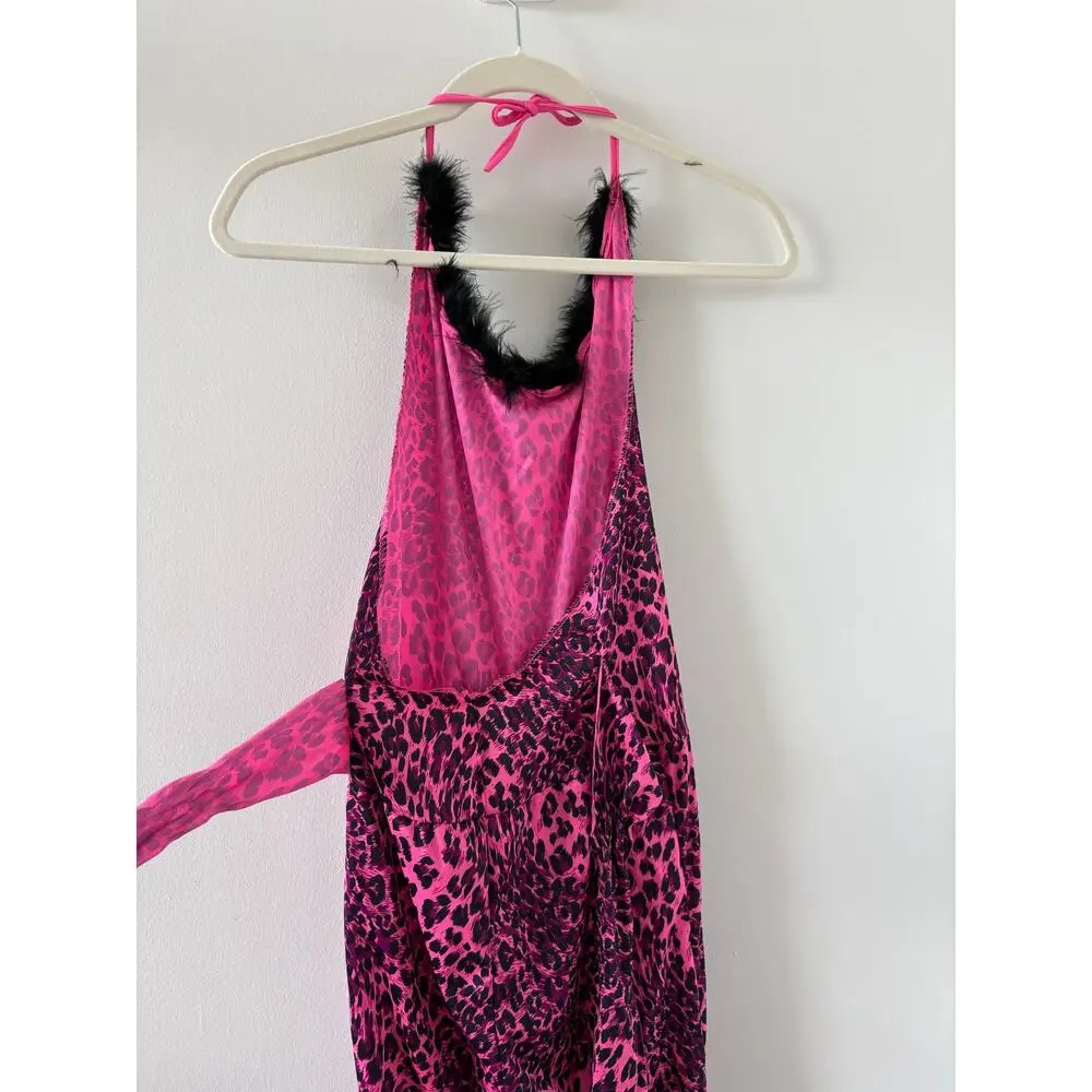 Costume Sassy Pink Leopard Costume Girls Jr Fits 0-9 Boa Gloves Fingernails Ears
